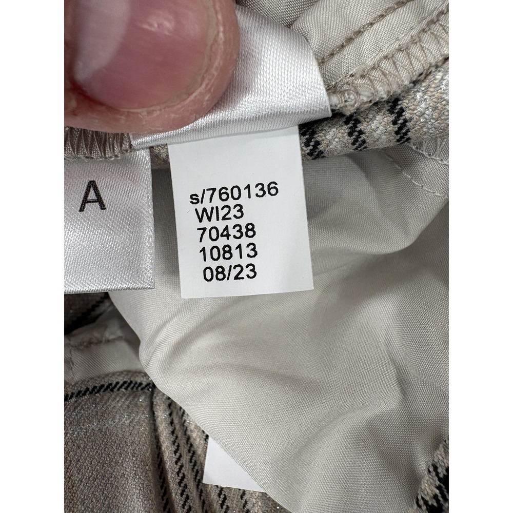 LOFT Dress Pants Womens 6 Beige Plaid Tapered Leg Elastic Waist Career Workwear - Picture 5 of 11